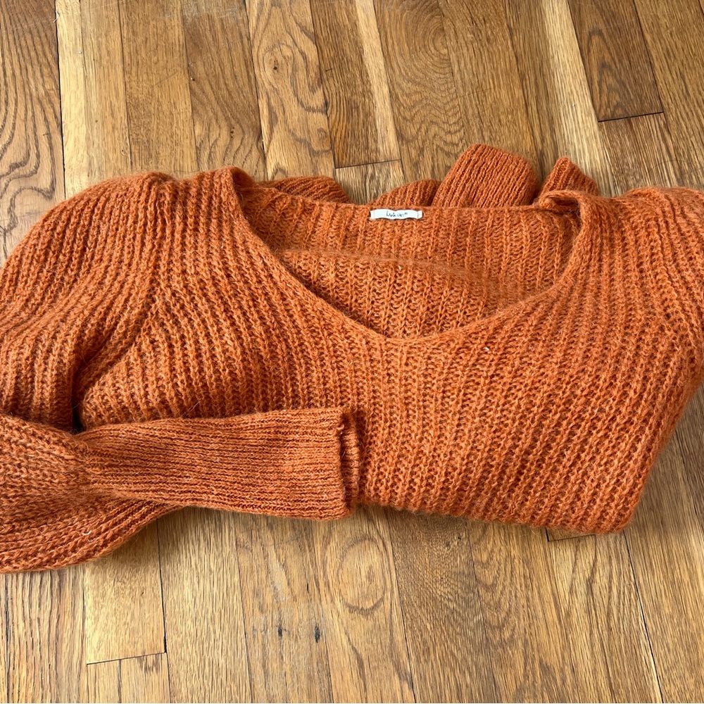 Elegant Rust V-Neck Sweater